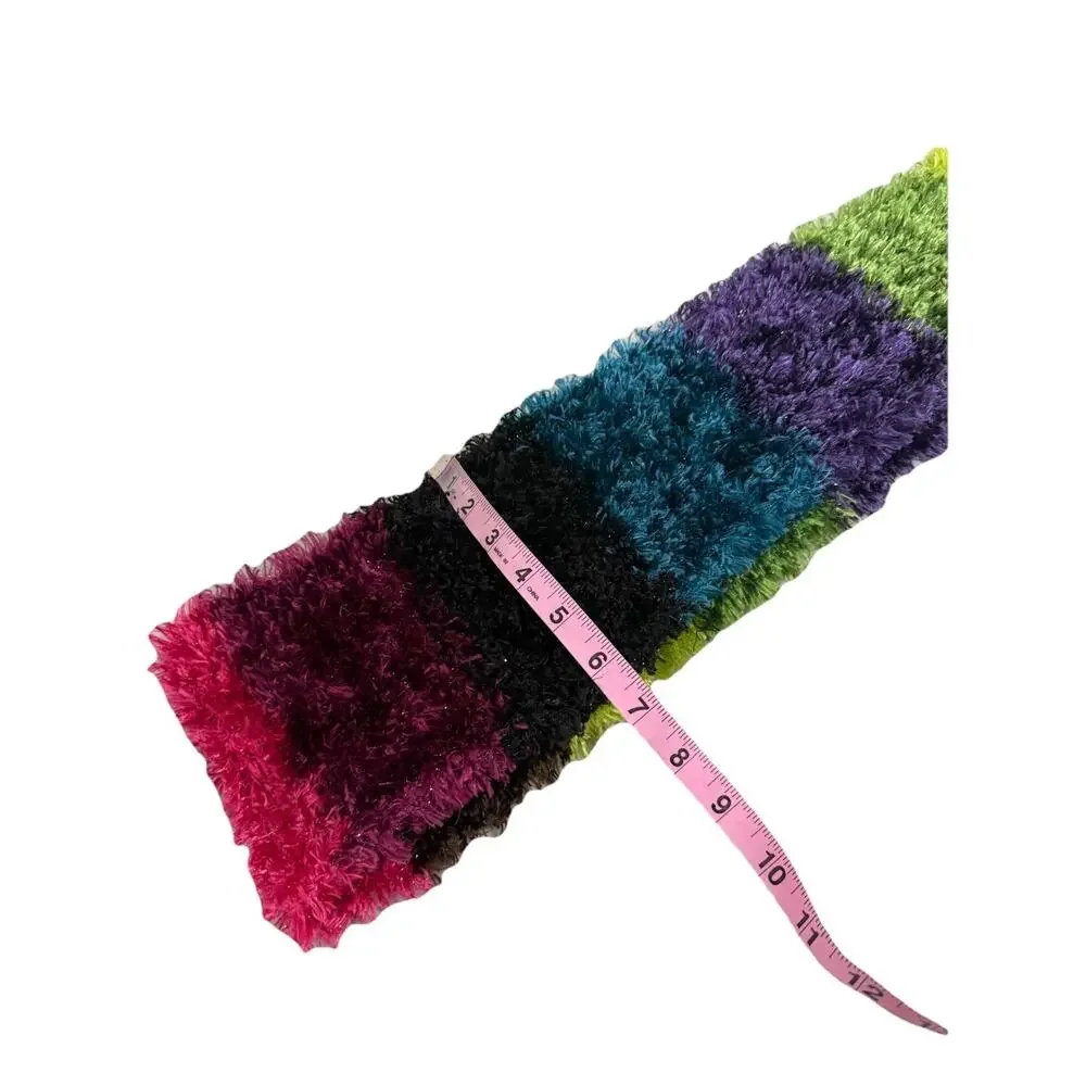 Vintage Y2K Style Cejon Soft Colorful Stripe Artsy Eclectic Maximalist Scarf‎